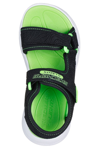Črni sandali z lučkami za otroke Skechers Sola Glow Sandal