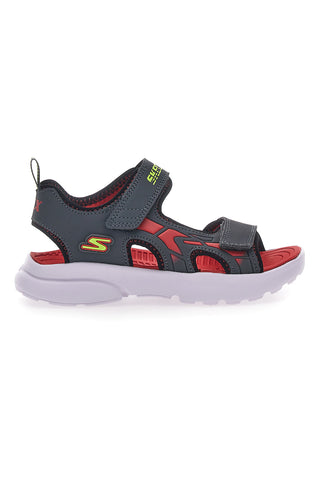 Črne in rdeče sandale iz tkanine Skechers Razor Splash Aqua Buddies