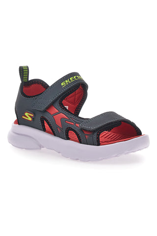 Črne in rdeče sandale iz tkanine Skechers Razor Splash Aqua Buddies