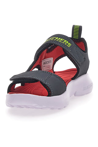 Črne in rdeče sandale iz tkanine Skechers Razor Splash Aqua Buddies