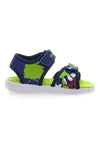 Modri in limetini sandali z nastavljivim trakom z velcro zaponko Superga 63820