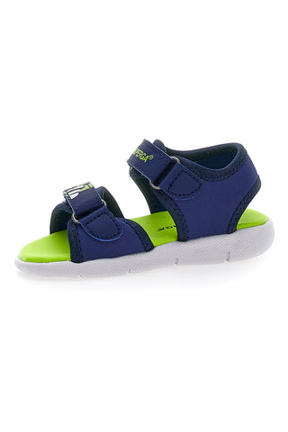 Modri in limetini sandali z nastavljivim trakom z velcro zaponko Superga 63820