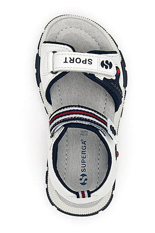 Bele sandale z velcro trakovi Superga 63278