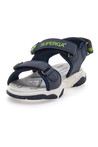 Modri in zeleni sandali z velcro trakovi Superga 63479