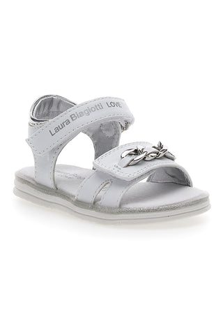 Bele sandale z verigo Laura Biagiotti 8540