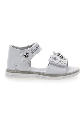Bele in srebrne sandale Laura Biagiotti 9094