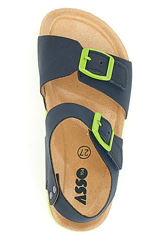 Modri sandali s sponkami Asso 16210