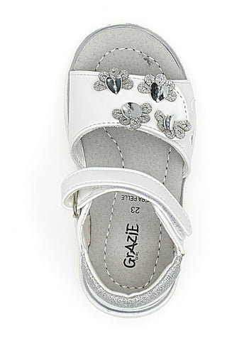 Elegantne bele sandale za deklice Grazie Girl 200712