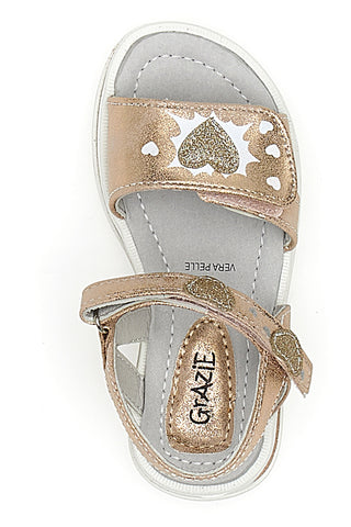 Bronzaste sandale z zaponko Grazie Girl 218655