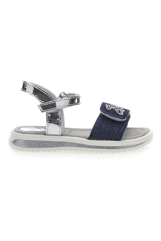 Sandali Denim in srebrni z zapenjanjem na velcro Thank you Girl 218734