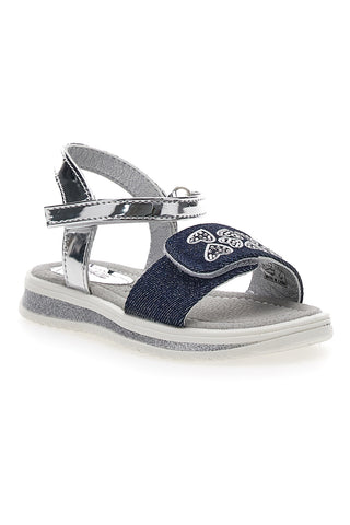 Sandali Denim in srebrni z zapenjanjem na velcro Thank you Girl 218734