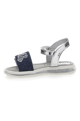 Sandali Denim in srebrni z zapenjanjem na velcro Thank you Girl 218734