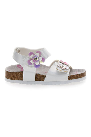 Bele sandale z bleščicami in velcro trakovi Pitt Kids 14417