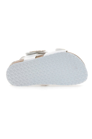 Bele sandale z bleščicami in velcro trakovi Pitt Kids 14417