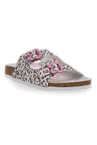 Bele leopardaste copate z roza detajli Pitt Kids 14459
