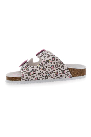 Bele leopardaste copate z roza detajli Pitt Kids 14459