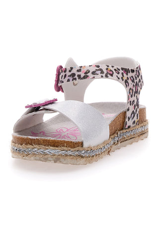 Bele sandale z leopardjim vzorcem in trakom Pitt Kids 14453
