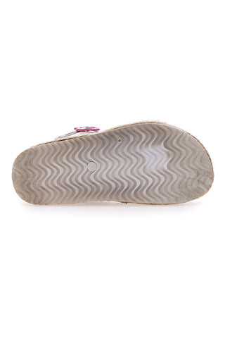 Bele sandale z leopardjim vzorcem in trakom Pitt Kids 14453