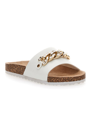 Bele copate z zlatno verigo Pitt Kids 14450