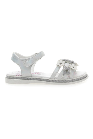 Bele sandale z rožami Grazie Girl 14339