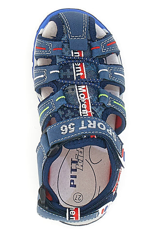 Modri sandali Fisherman z velcro zaponko Pitt Kids 14116
