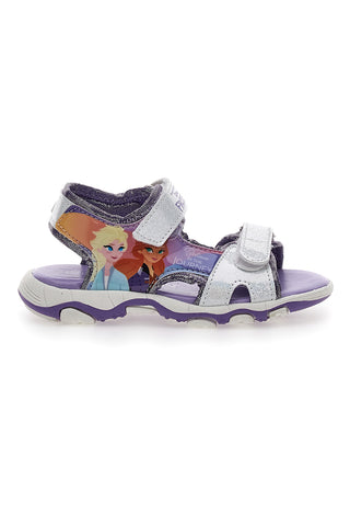 Viola in srebrni sandali z velcro trakovi Frozen 17308