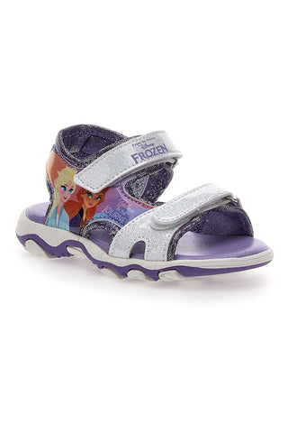 Viola in srebrni sandali z velcro trakovi Frozen 17308