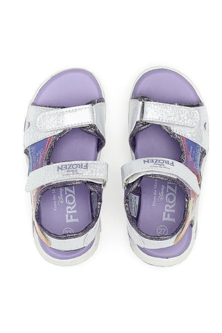 Viola in srebrni sandali z velcro trakovi Frozen 17308