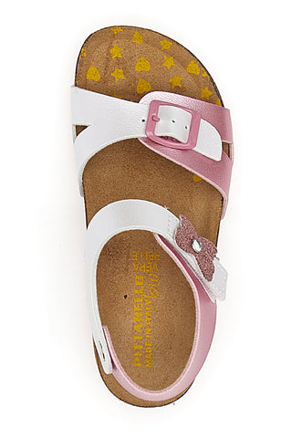 Roza in beli sandali Pittarello Bio 257157