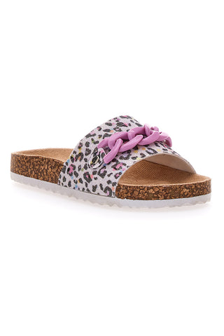 Roza in bele leopardaste natikače PITT KIDS 14400