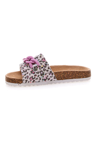 Roza in bele leopardaste natikače PITT KIDS 14400