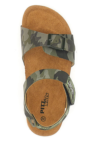 Zelene sandale s kamuflažnim vzorcem in velcro trakovi Pitt Kids 14432