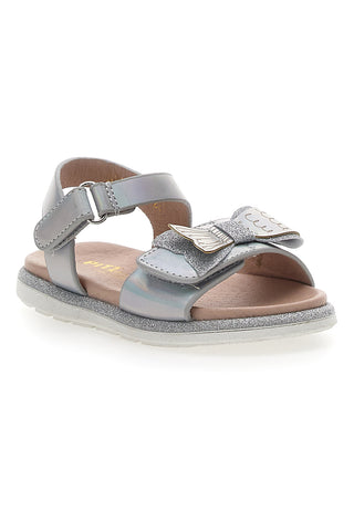 Elegantni srebrni sandali z mašno Pitt Kids 392412