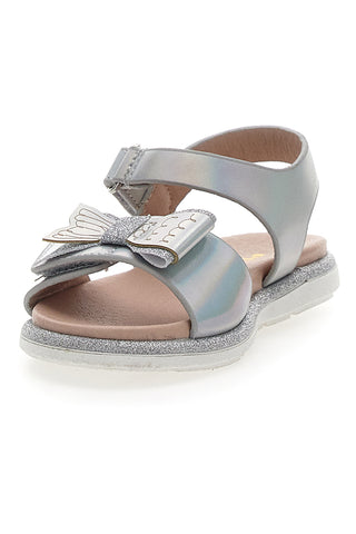 Elegantni srebrni sandali z mašno Pitt Kids 392412