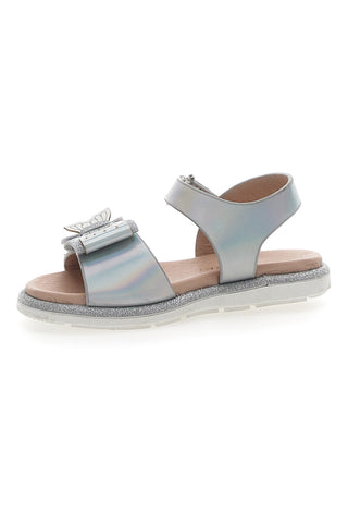 Elegantni srebrni sandali z mašno Pitt Kids 392412