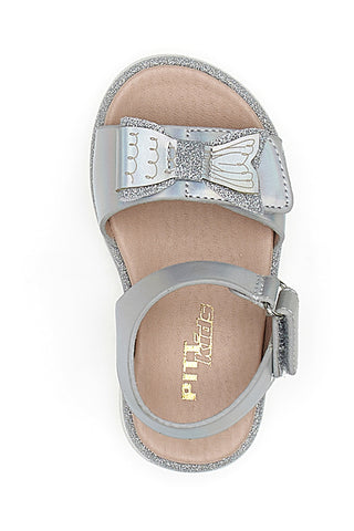 Elegantni srebrni sandali z mašno Pitt Kids 392412