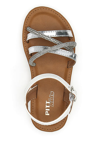 Bele sandale s trakom Pitt Kids 392433