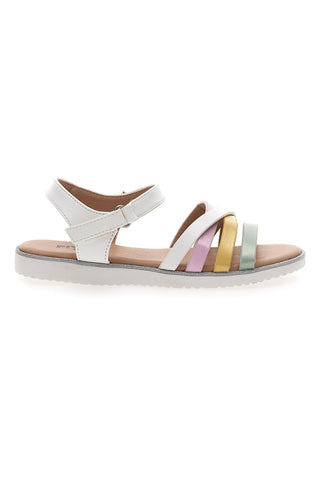 Bele sandale z barvnimi detajli Pitt Kids 392423