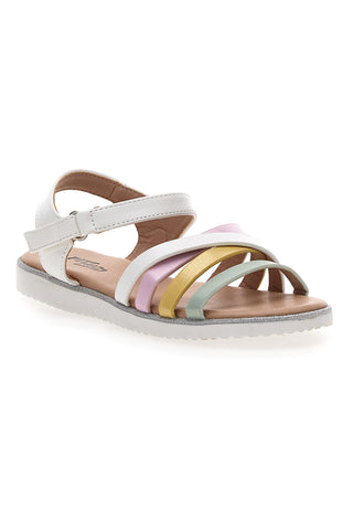 Bele sandale z barvnimi detajli Pitt Kids 392423