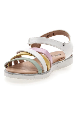 Bele sandale z barvnimi detajli Pitt Kids 392423