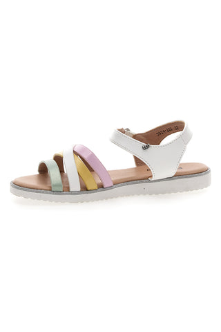 Bele sandale z barvnimi detajli Pitt Kids 392423