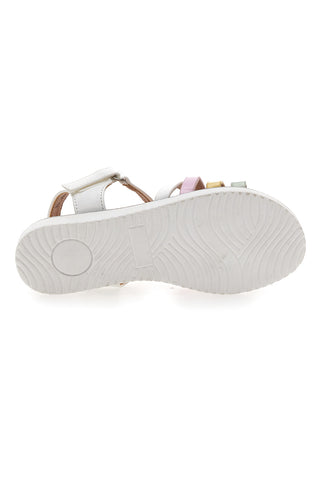 Bele sandale z barvnimi detajli Pitt Kids 392423