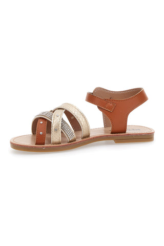 Sandali Bimba Marroni e Oro Pitt Kids 2205004