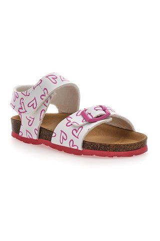 Sandali z rožnatimi in belimi srčki Pitt Kids 45289
