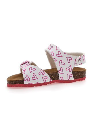 Sandali z rožnatimi in belimi srčki Pitt Kids 45289