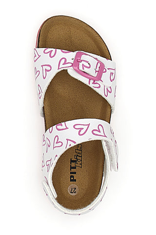 Sandali z rožnatimi in belimi srčki Pitt Kids 45289