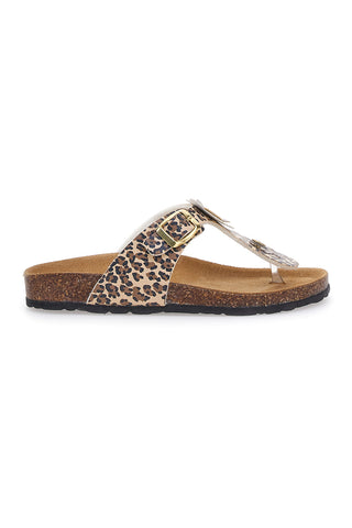 Pantofle Infradito Animalier s podplatom iz pravega usnja Pitt Kids 45261