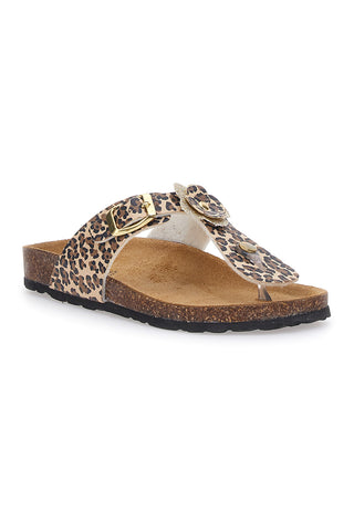 Pantofle Infradito Animalier s podplatom iz pravega usnja Pitt Kids 45261