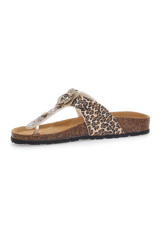 Pantofle Infradito Animalier s podplatom iz pravega usnja Pitt Kids 45261