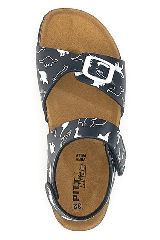 Sandali Navy z velcro trakovi in usnjenim podplatom Pitt Kids 45289